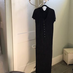 Maxi button up tshirt dress with hood.